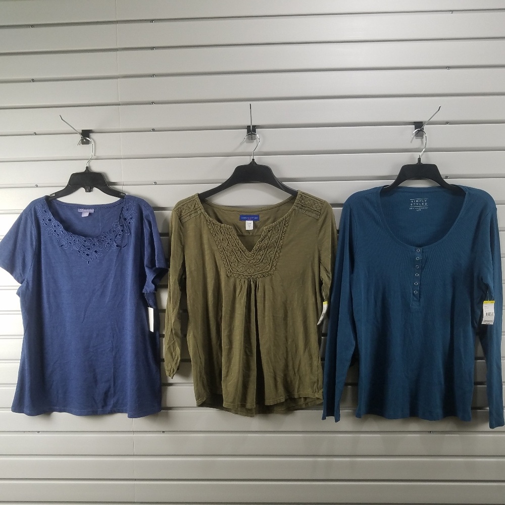 New 3 Pcs Women's Top Blouse Shirt Sweater Tank